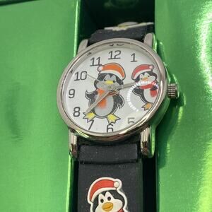 Womens Vintage Christmas Penguin Watch Works New Battery